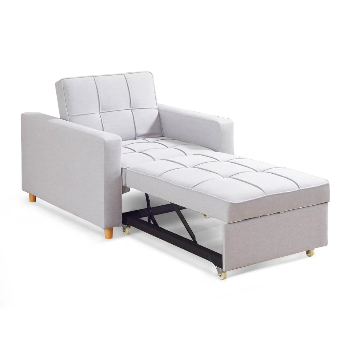 Homrest Sofa Bed 3-in-1 Convertible Chair Multi-Functional Sofa Bed Adjustable Recliner(Light Grey)