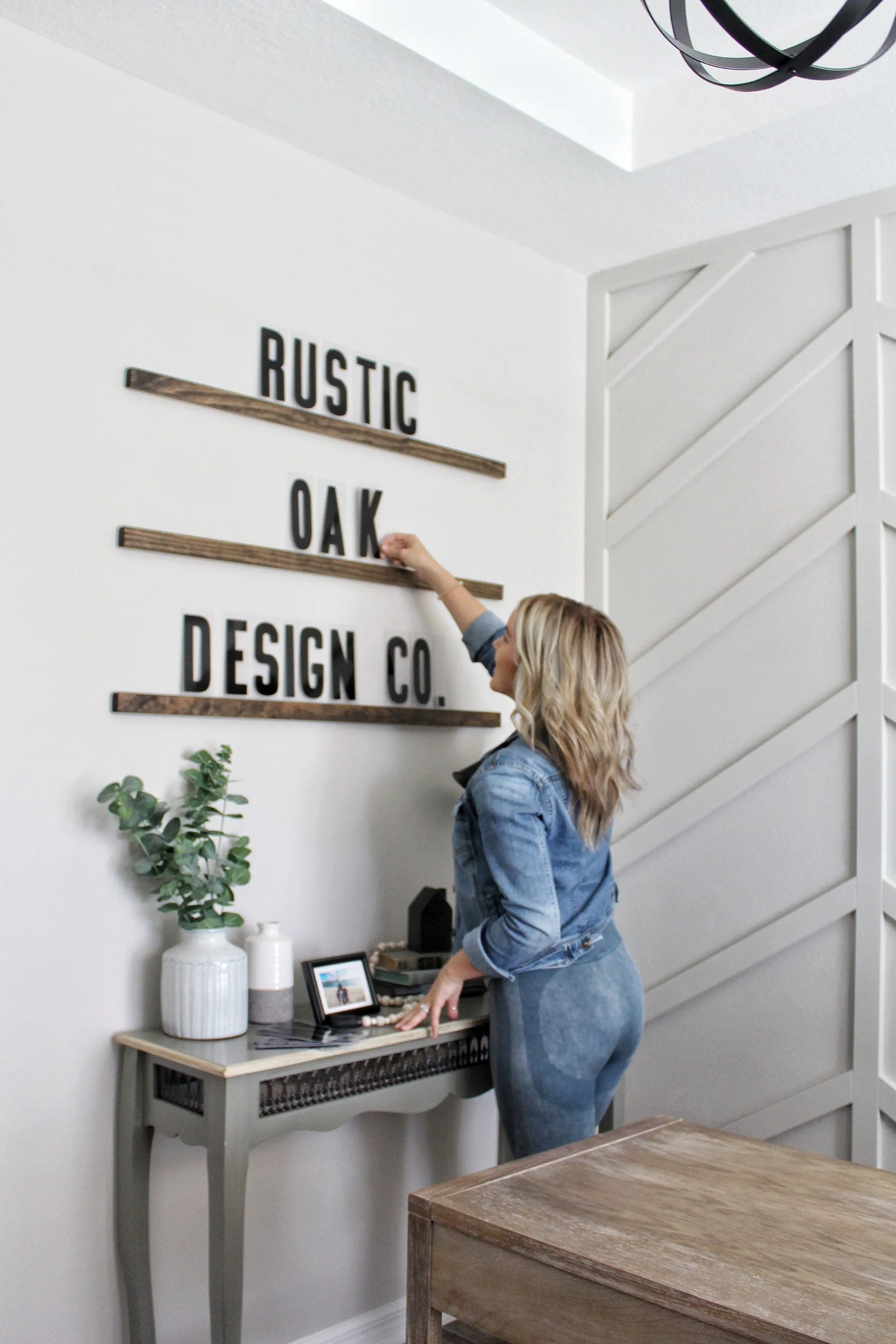 Wood Floating Letter Shelves with Interchangeable Letter Board | Marquee Shelf with Wood Letters