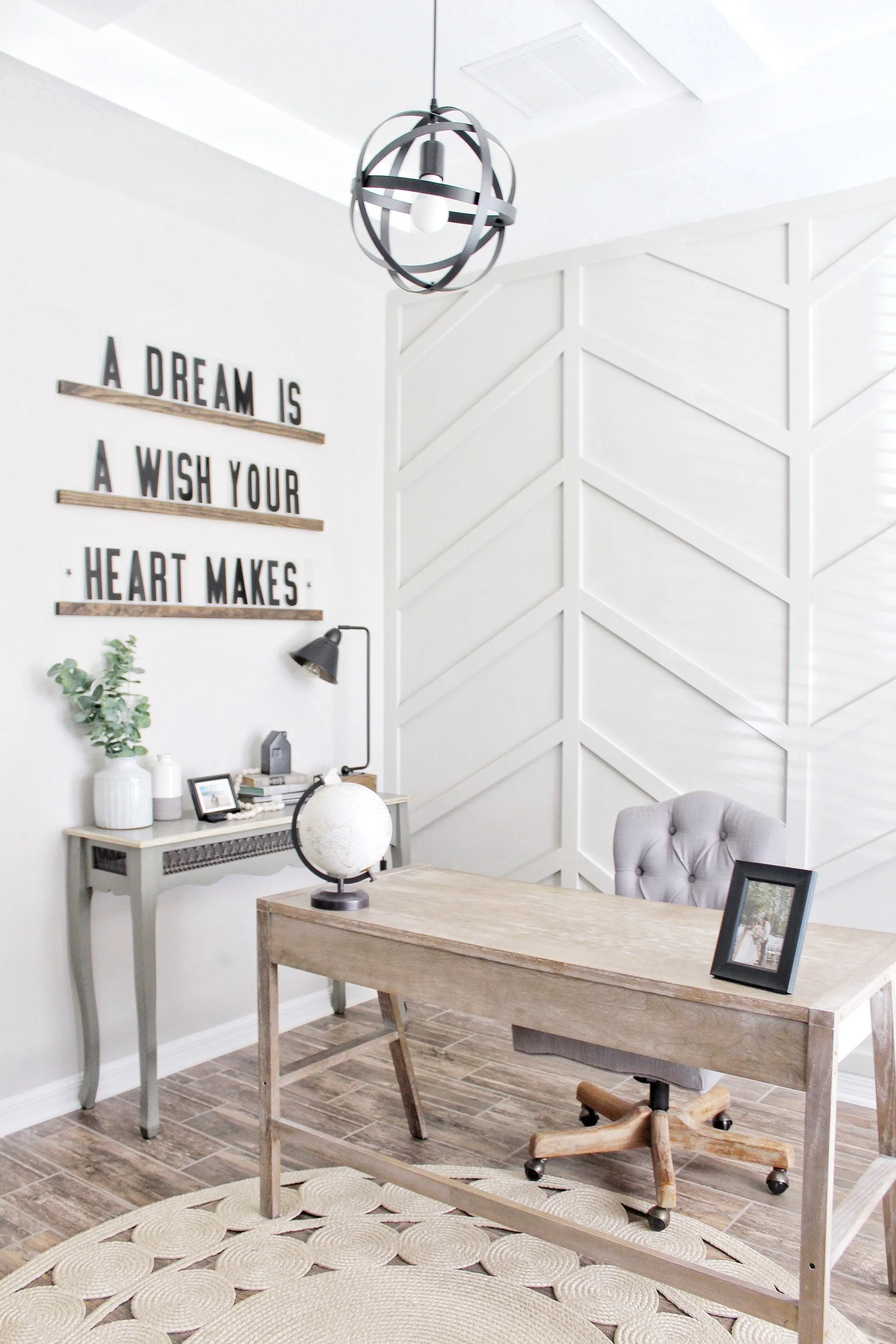 Wood Floating Letter Shelves with Interchangeable Letter Board | Marquee Shelf with Wood Letters