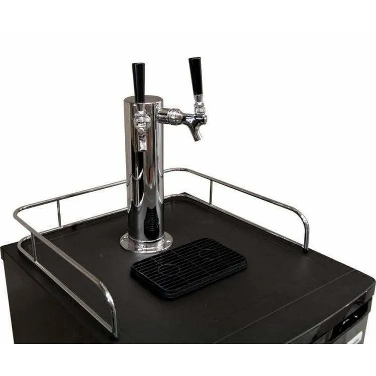 Kegco 20" Wide Dual Tap Black Home Brew Kegerator HBK199B-2