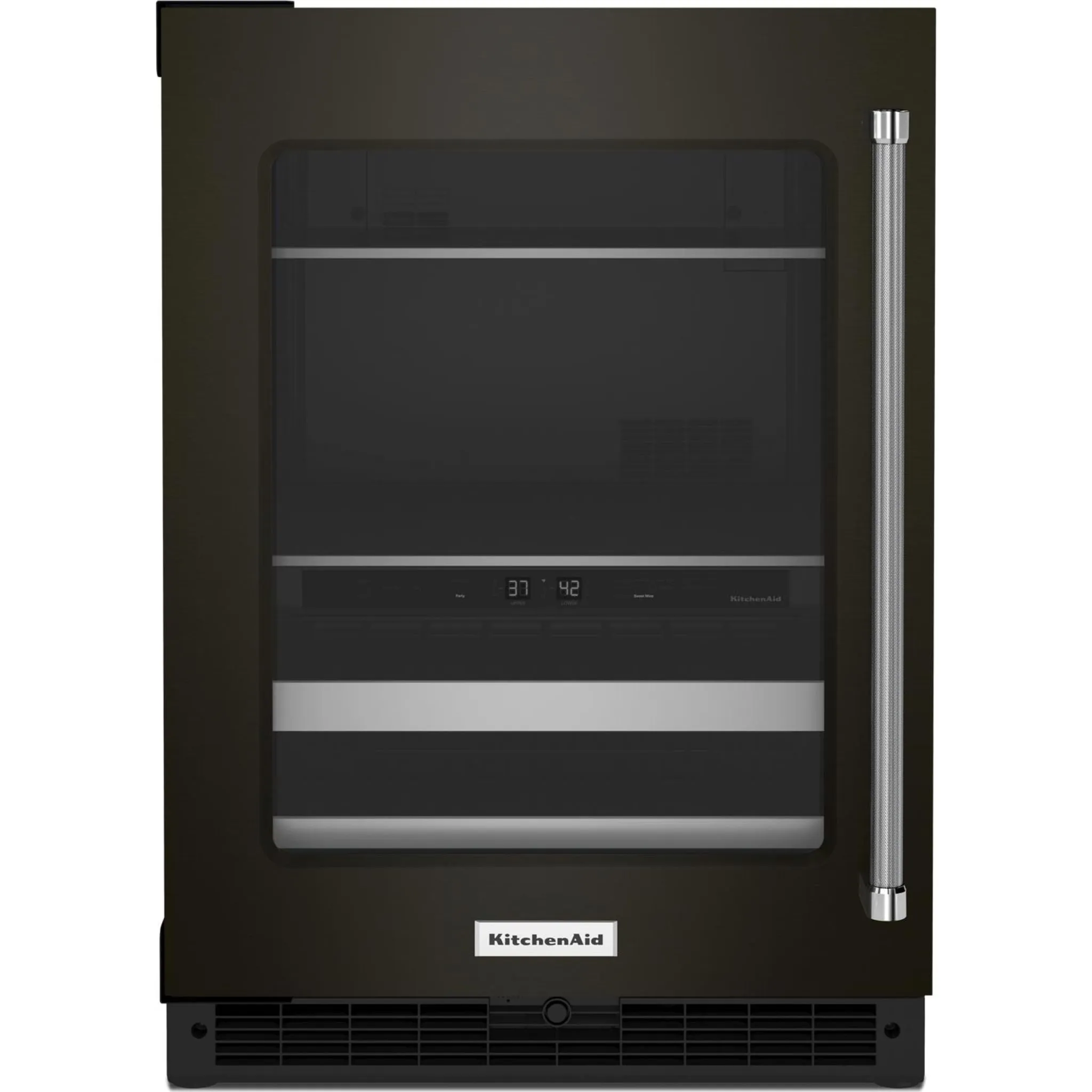 KitchenAid  24" Beverage Center with Glass Door and Metal-Front Racks and PrintShield Finish (KUBL314KBS)