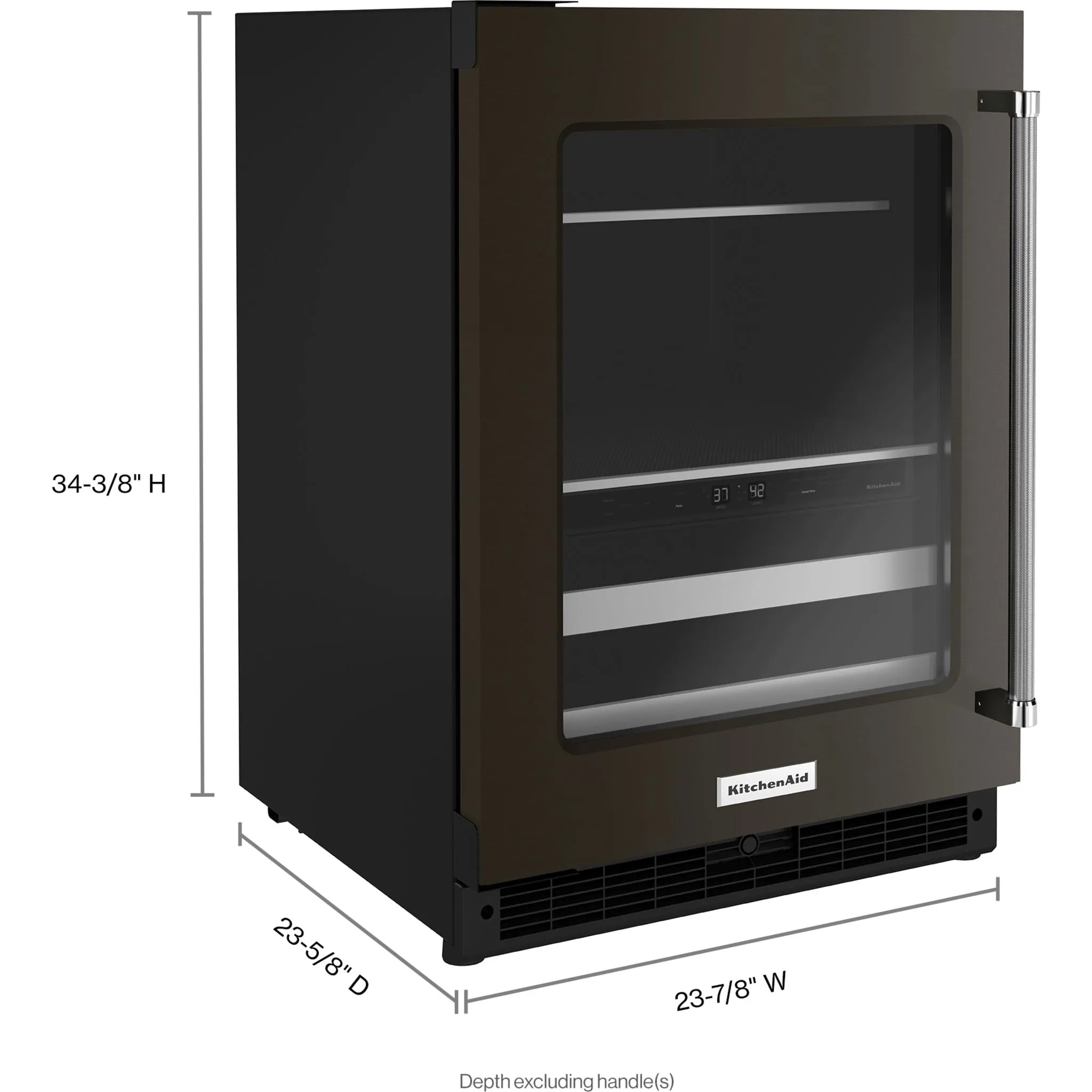 KitchenAid  24" Beverage Center with Glass Door and Metal-Front Racks and PrintShield Finish (KUBL314KBS)