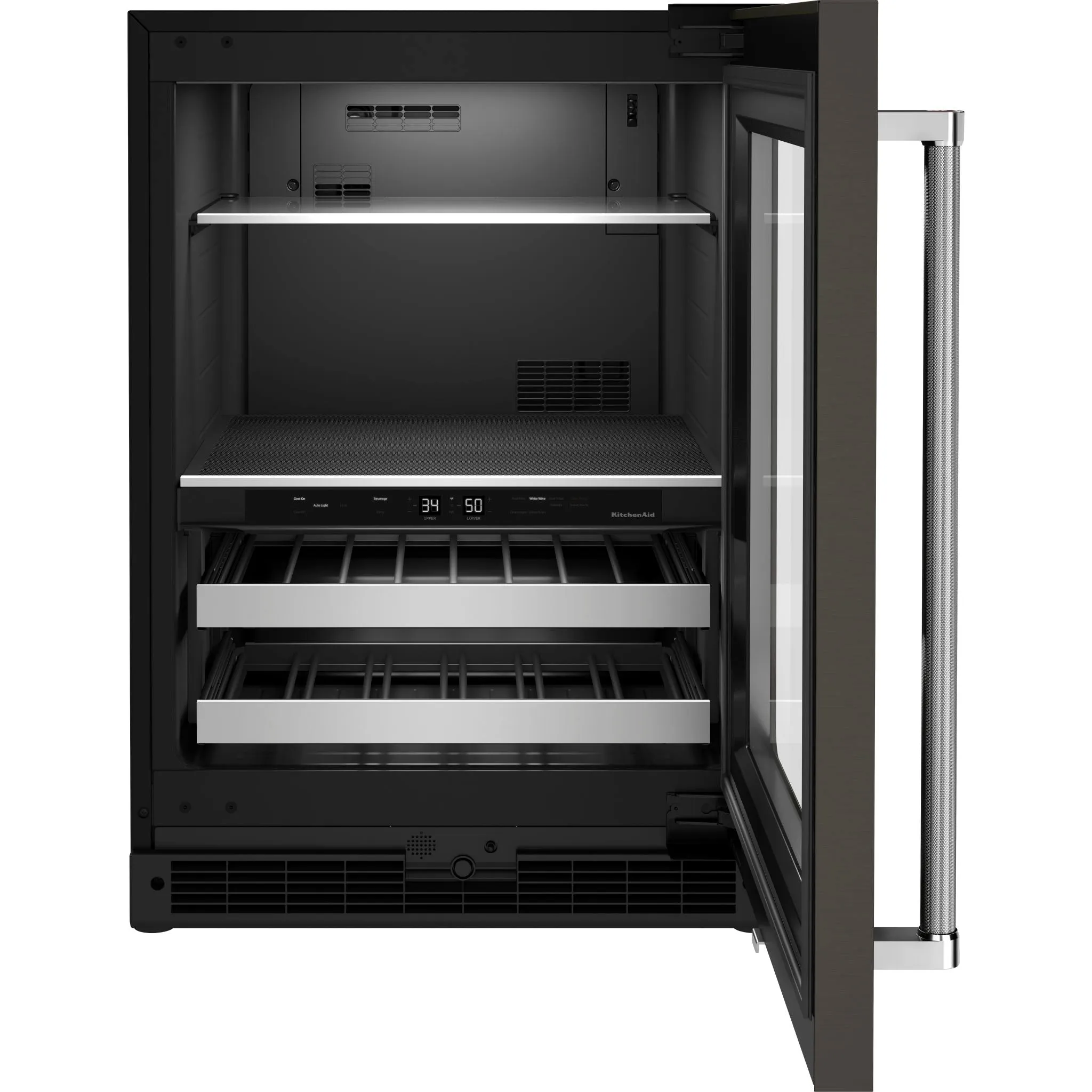 KitchenAid  24" Beverage Center with Glass Door and Metal-Front Racks (KUBR314KBS)