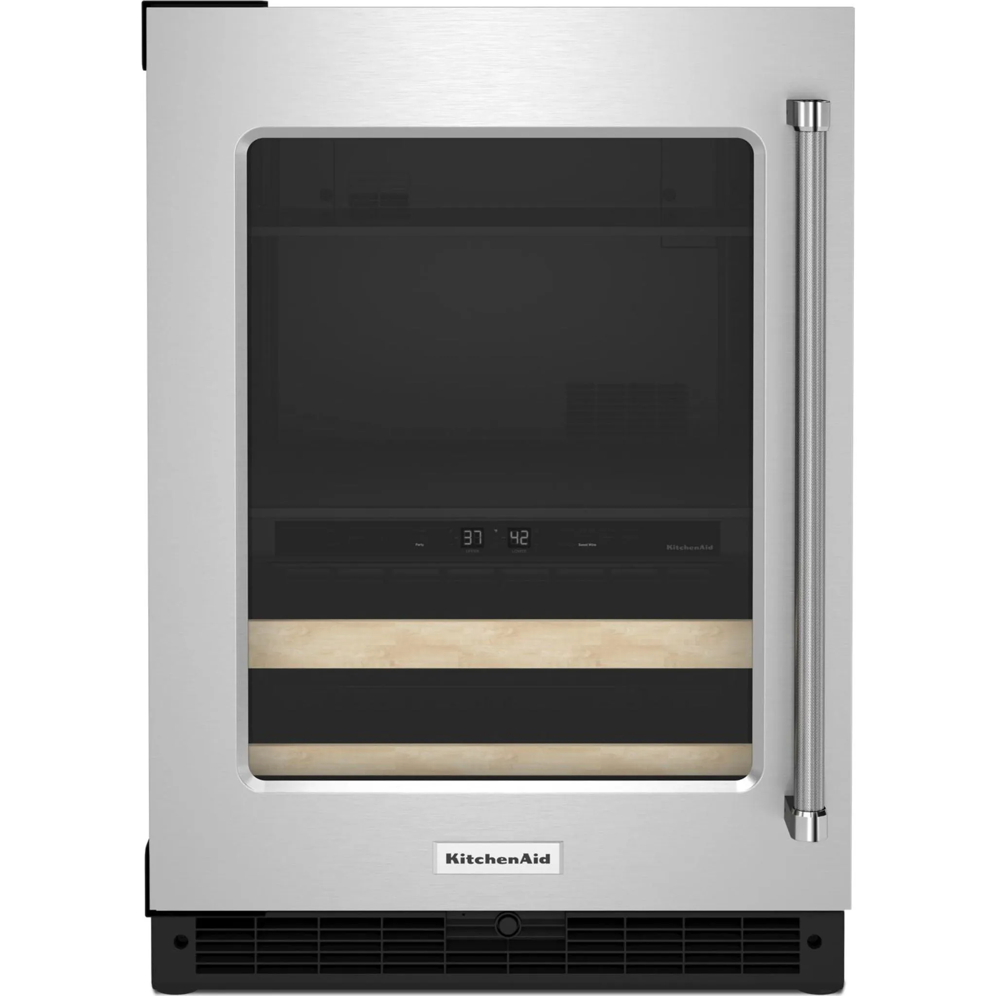 KitchenAid  24" Beverage Center with Glass Door and Wood-Front Racks (KUBL214KSB)