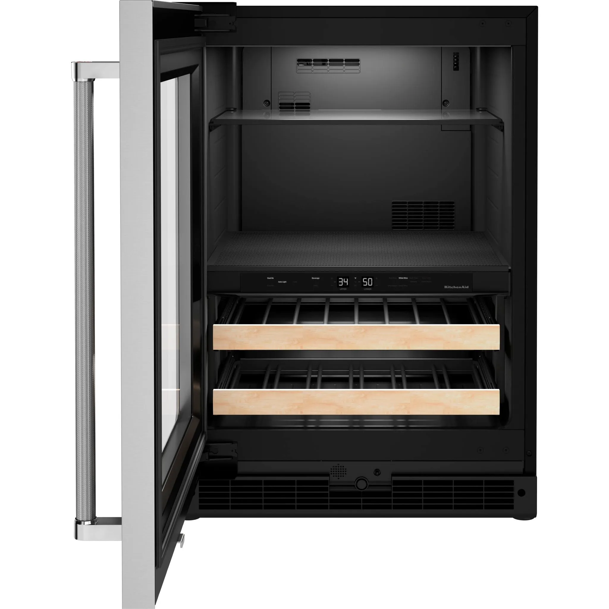 KitchenAid  24" Beverage Center with Glass Door and Wood-Front Racks (KUBL214KSB)