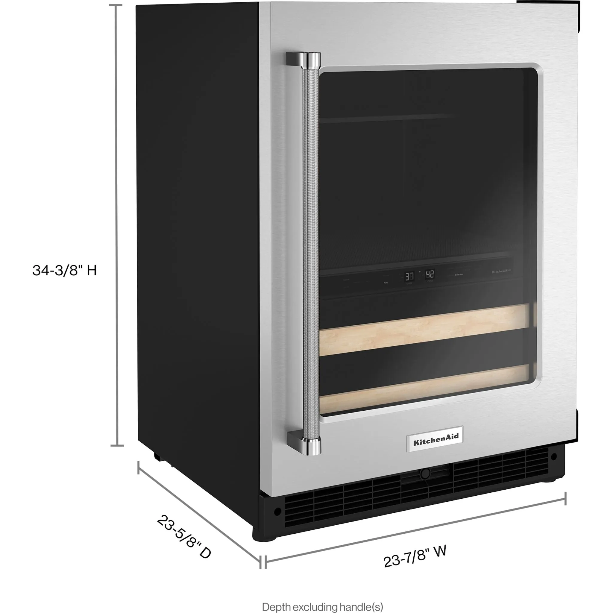 KitchenAid  24" Beverage Center with Glass Door and Wood-Front Racks (KUBR214KSB)