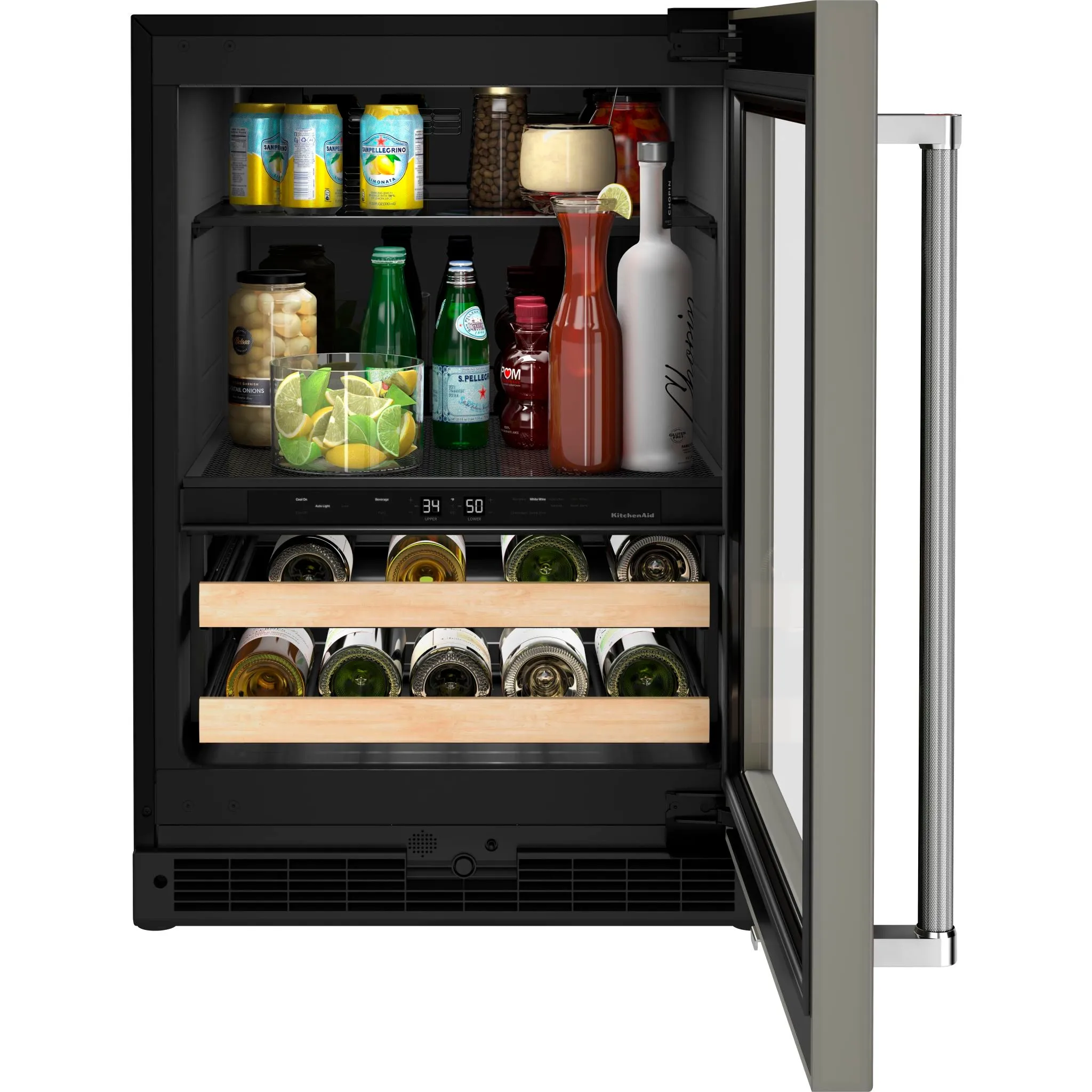 KitchenAid  24" Panel-Ready Beverage Center with Wood-Front Racks (KUBR214KPA)