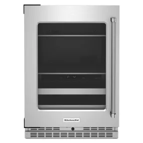 Kitchenaid KUBL314KSS 24" Beverage Center with Glass Door and Metal-Front Racks