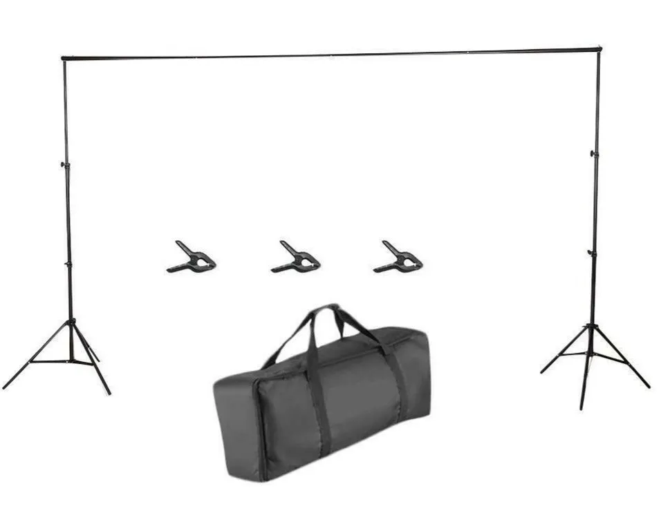 KSHX PRO™ 10ft Adjustable Photography Studio Background Stand Kit w/ Backdrop Crossbar