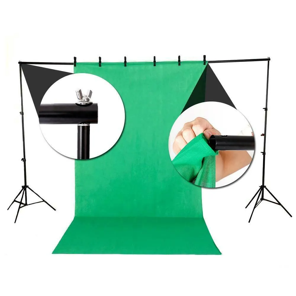 KSHX PRO™ 10ft Adjustable Photography Studio Background Stand Kit w/ Backdrop Crossbar