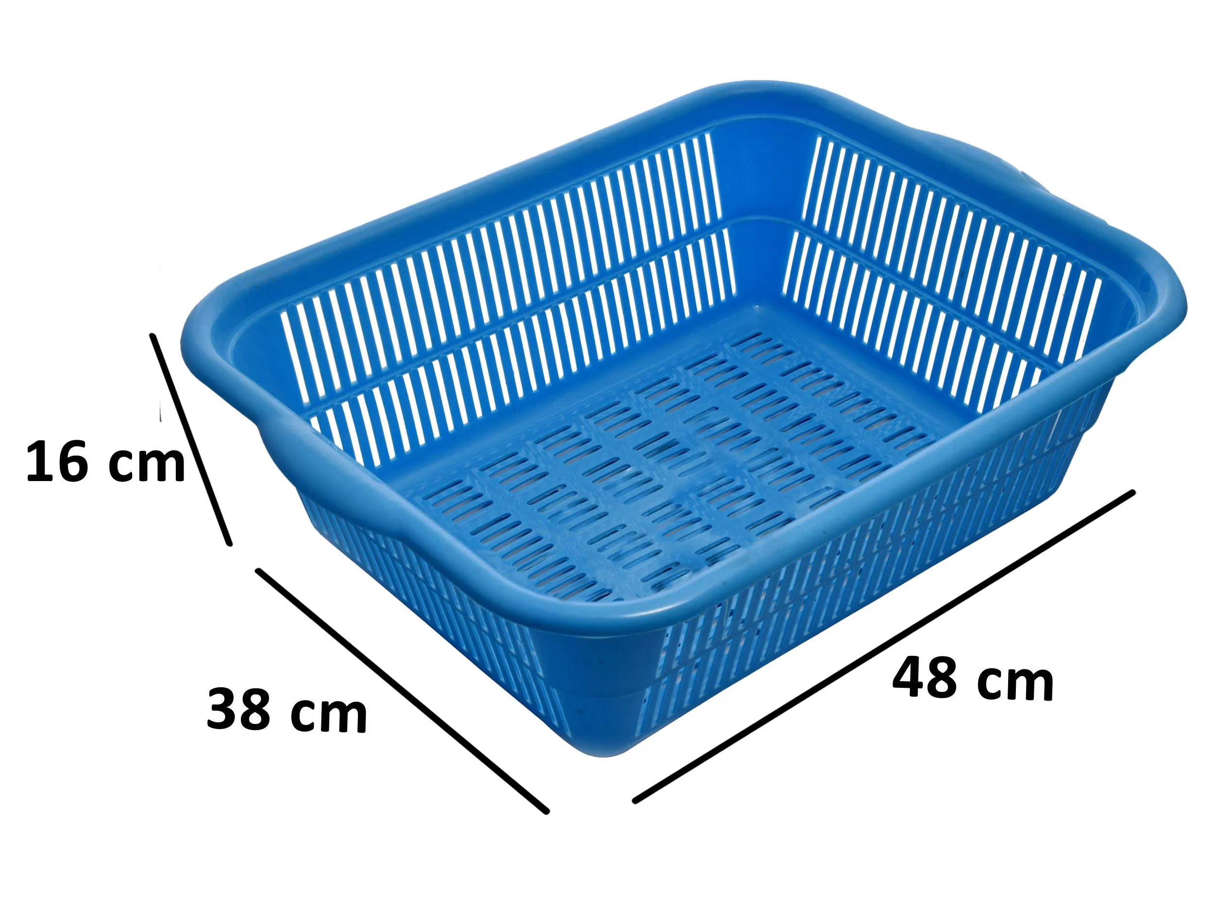 Kuber Industries 2 Pieces Plastic Kitchen Dish Rack Drainer Vegetables and Fruits Basket Dish Rack Multipurpose Organizers,Large Size,Blue & Red