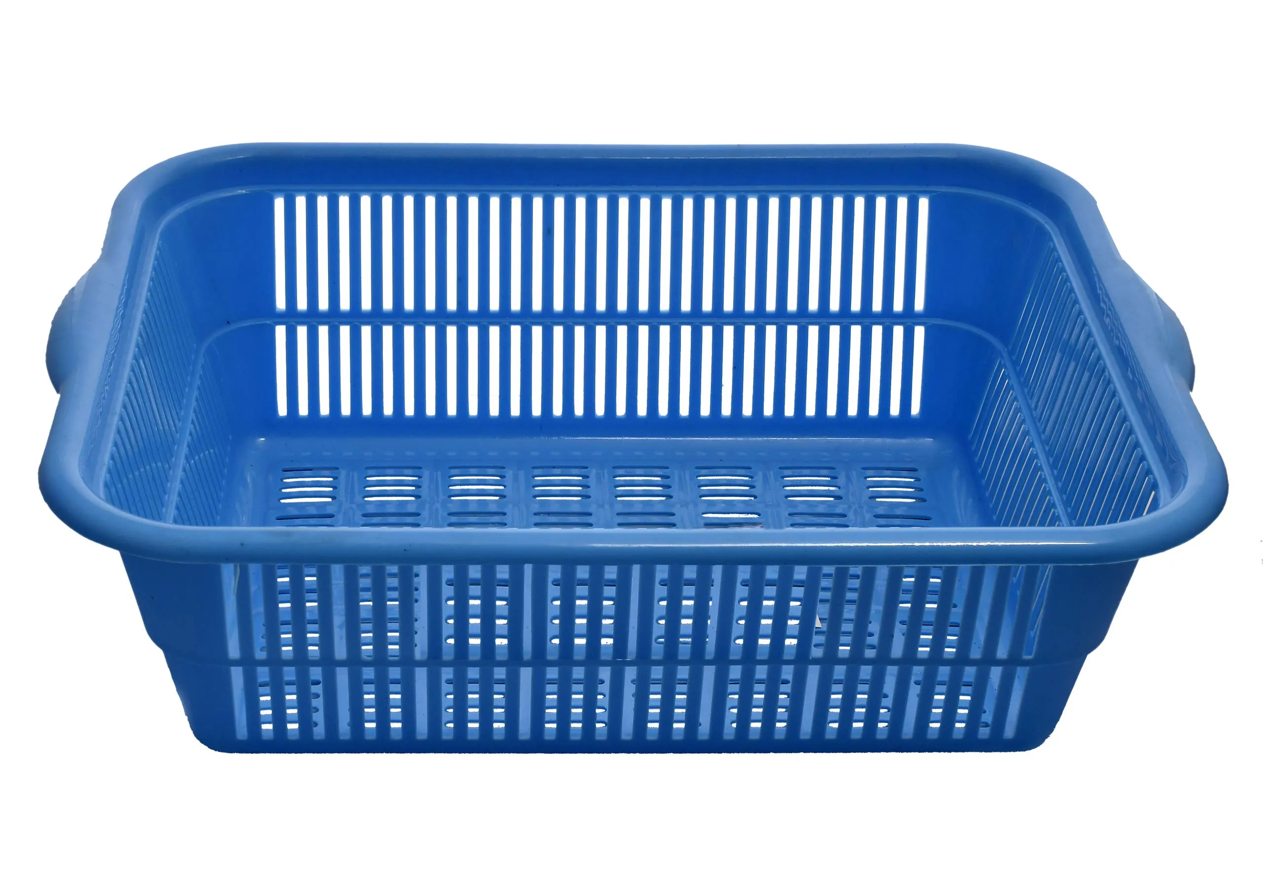 Kuber Industries 2 Pieces Plastic Kitchen Dish Rack Drainer Vegetables and Fruits Basket Dish Rack Multipurpose Organizers,Large Size,Blue & Red