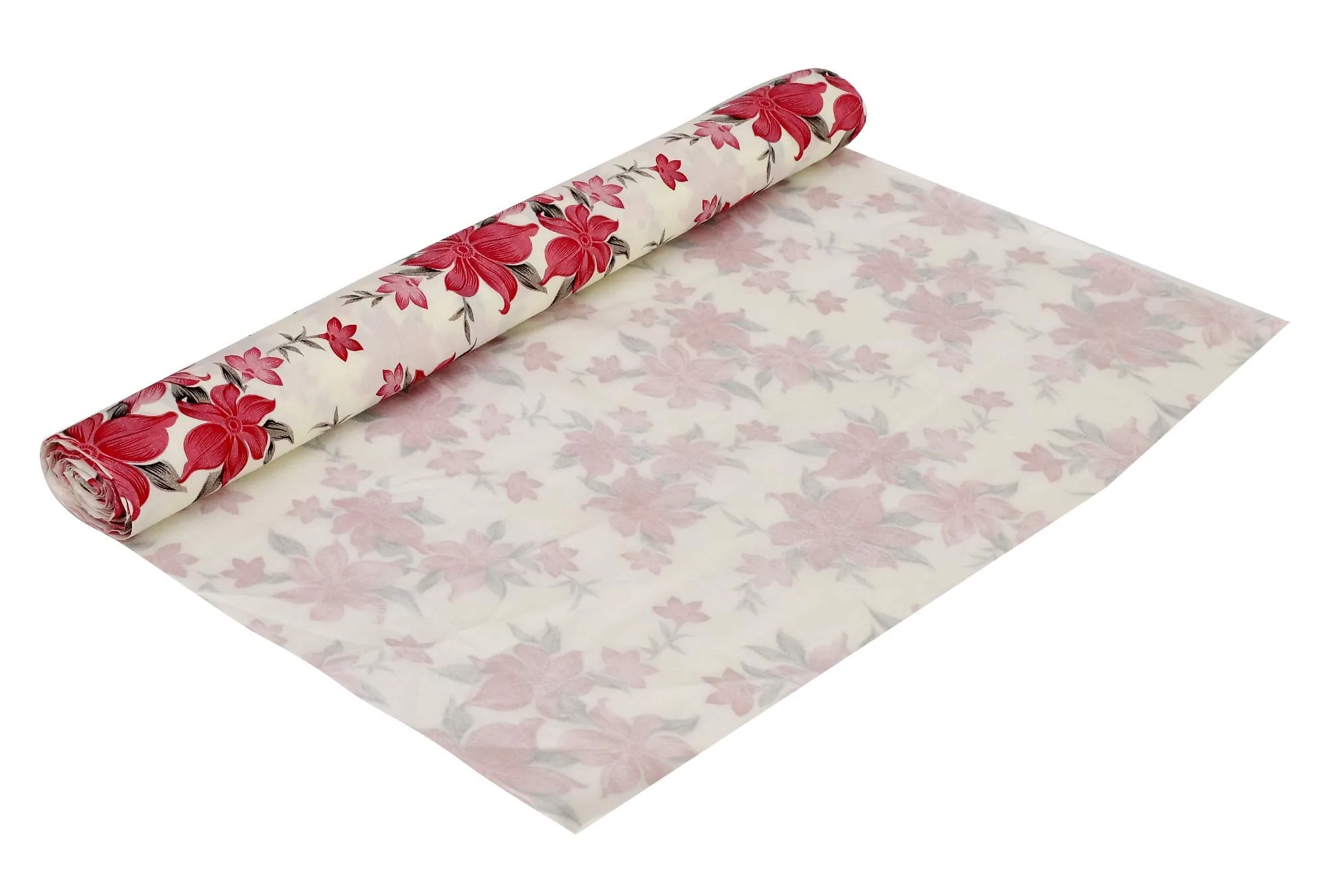 Kuber Industries Kitchen Drawer/ Cabinet Shelf Mat|Flower Design With PVC Material|Adjustable Size 5 MTR Roll (Cream)-KUBMART03004, standard ,Polyvinyl Chloride