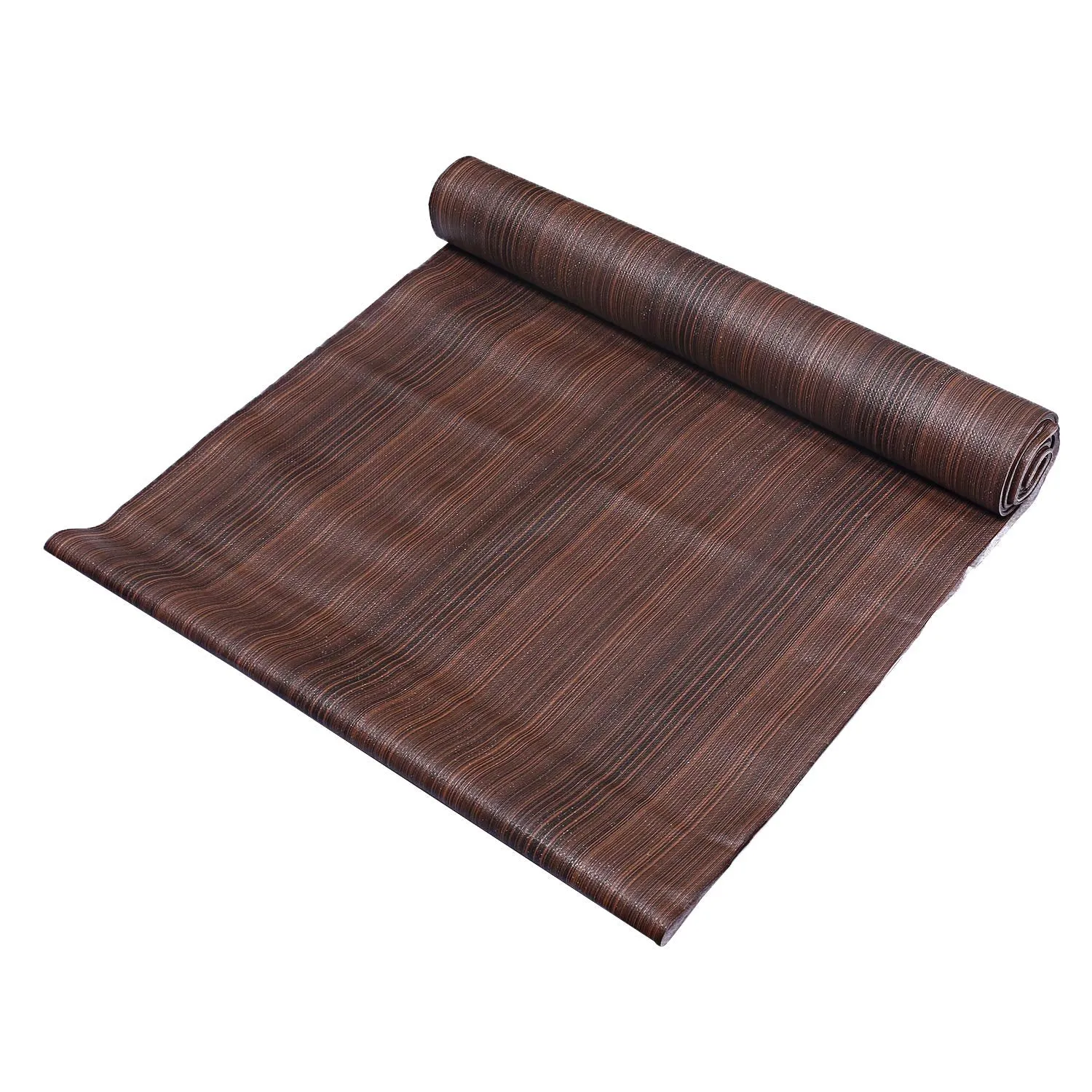 Kuber Industries Kitchen Drawer/Cabinet Shelf Mat|Wooden Design with PVC Material|Adjustable Size 10 Mtr Roll (Dark Brown) -CTKTC32152, Polyvinyl Chloride