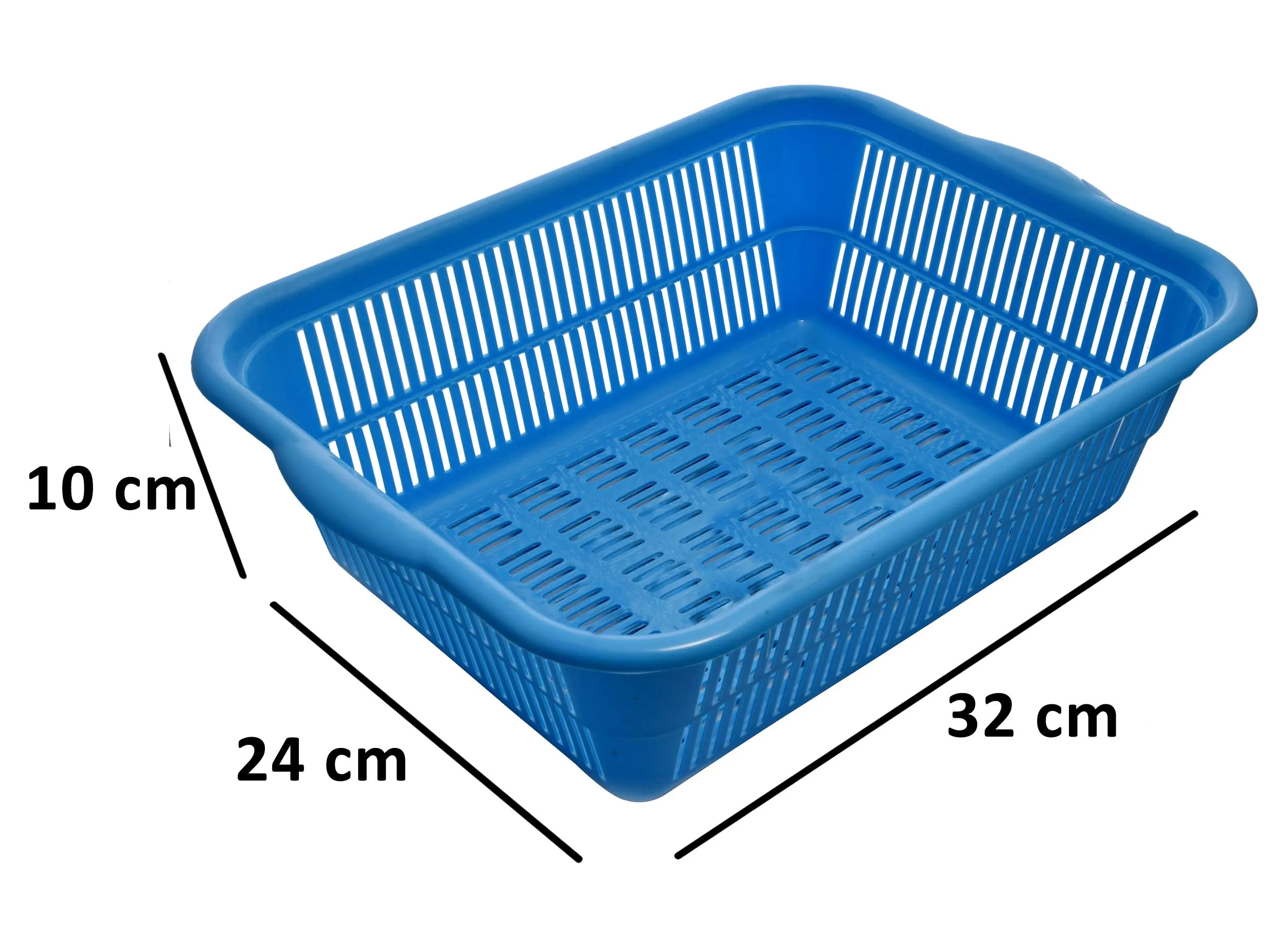 Kuber Industries Plastic 2 Pieces Kitchen Small Size Vegetables and Fruits Washing Basket Multipurpose Organizers (Green & Blue)-KUBERMART607