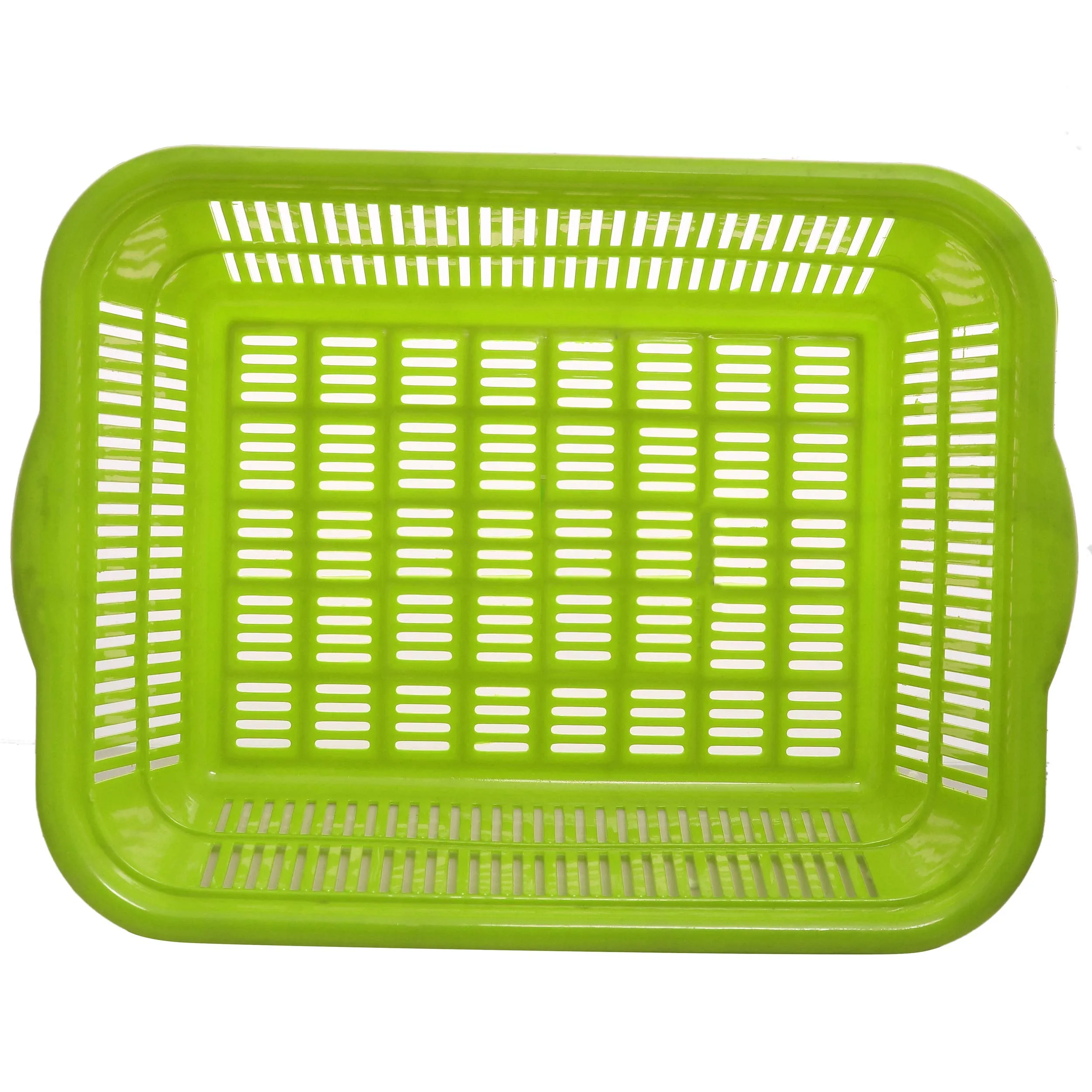 Kuber Industries Plastic 2 Pieces Kitchen Small Size Vegetables and Fruits Washing Basket Multipurpose Organizers (Green & Blue)-KUBERMART607