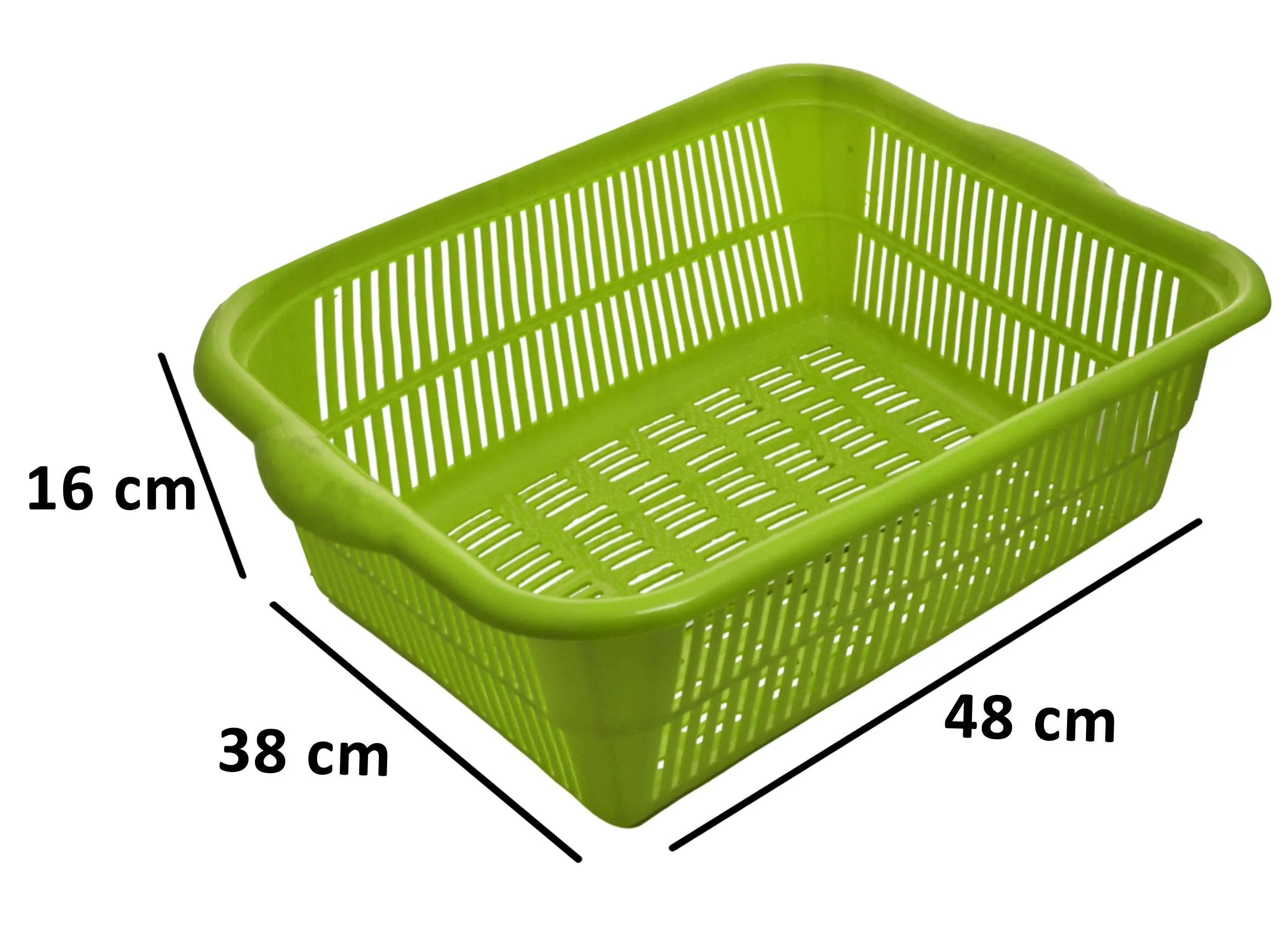 Kuber Industries Plastic Kitchen Large Size Dish Rack Drainer Vegetables and Fruits Washing Basket Dish Rack Multipurpose Organizers (Green)-KUBERMART1699