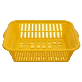 Kuber Industries Plastic Kitchen Small Size Vegetables and Fruits Washing Basket Dish Rack Multipurpose Organizers (Blue)-KUBERMART570