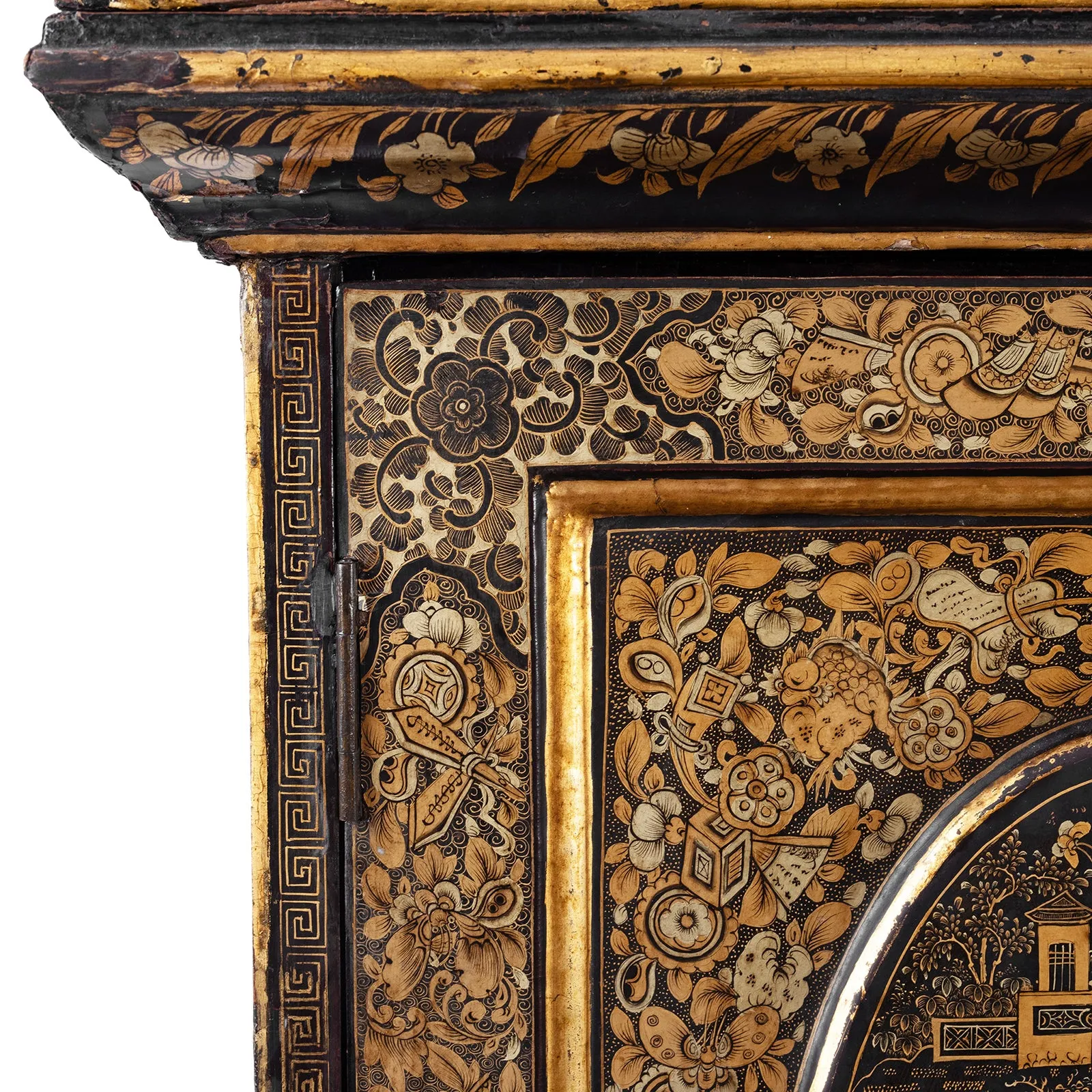 Lacquered Canton Export Bonheur De Jour Cabinet - Ca 1830