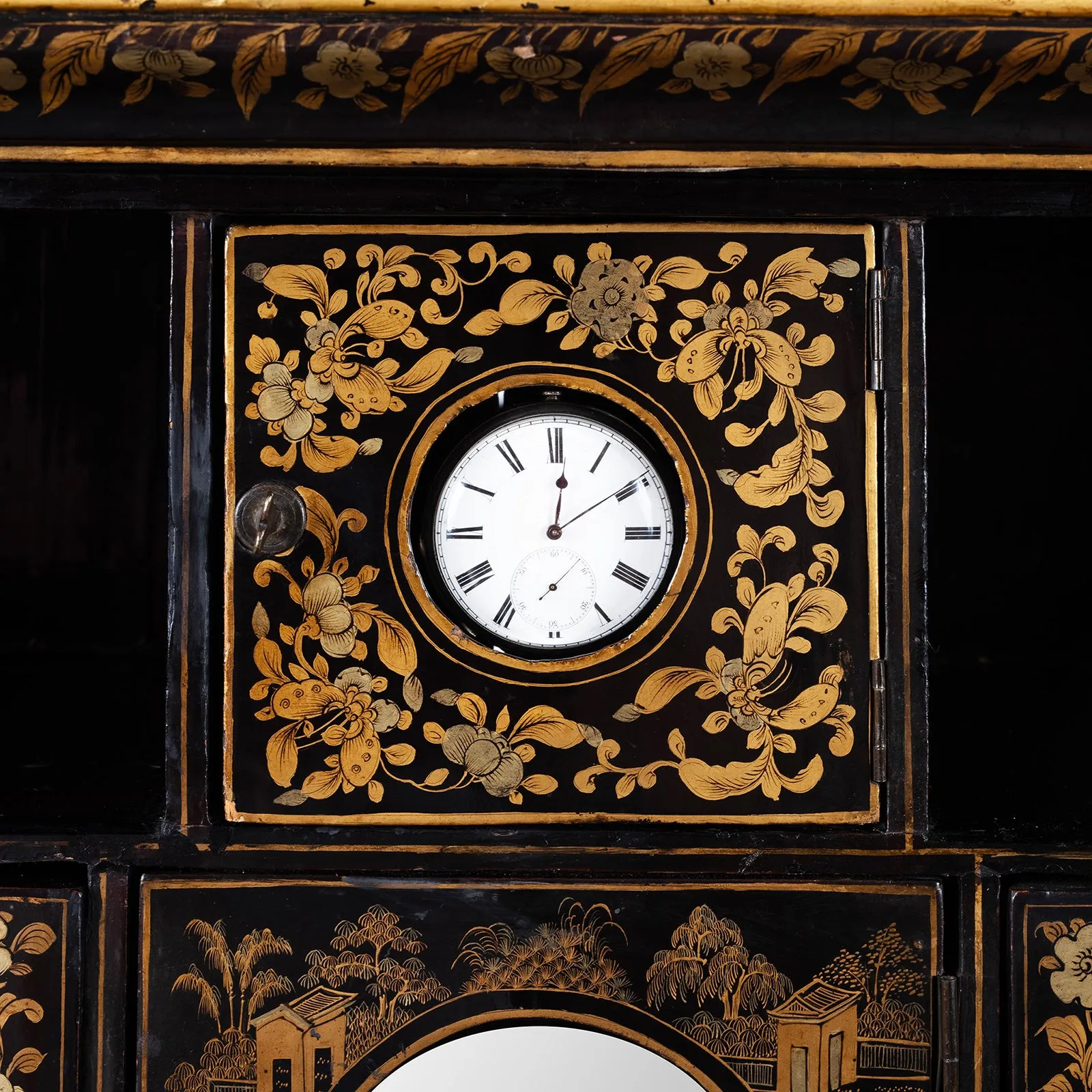 Lacquered Canton Export Bonheur De Jour Cabinet - Ca 1830