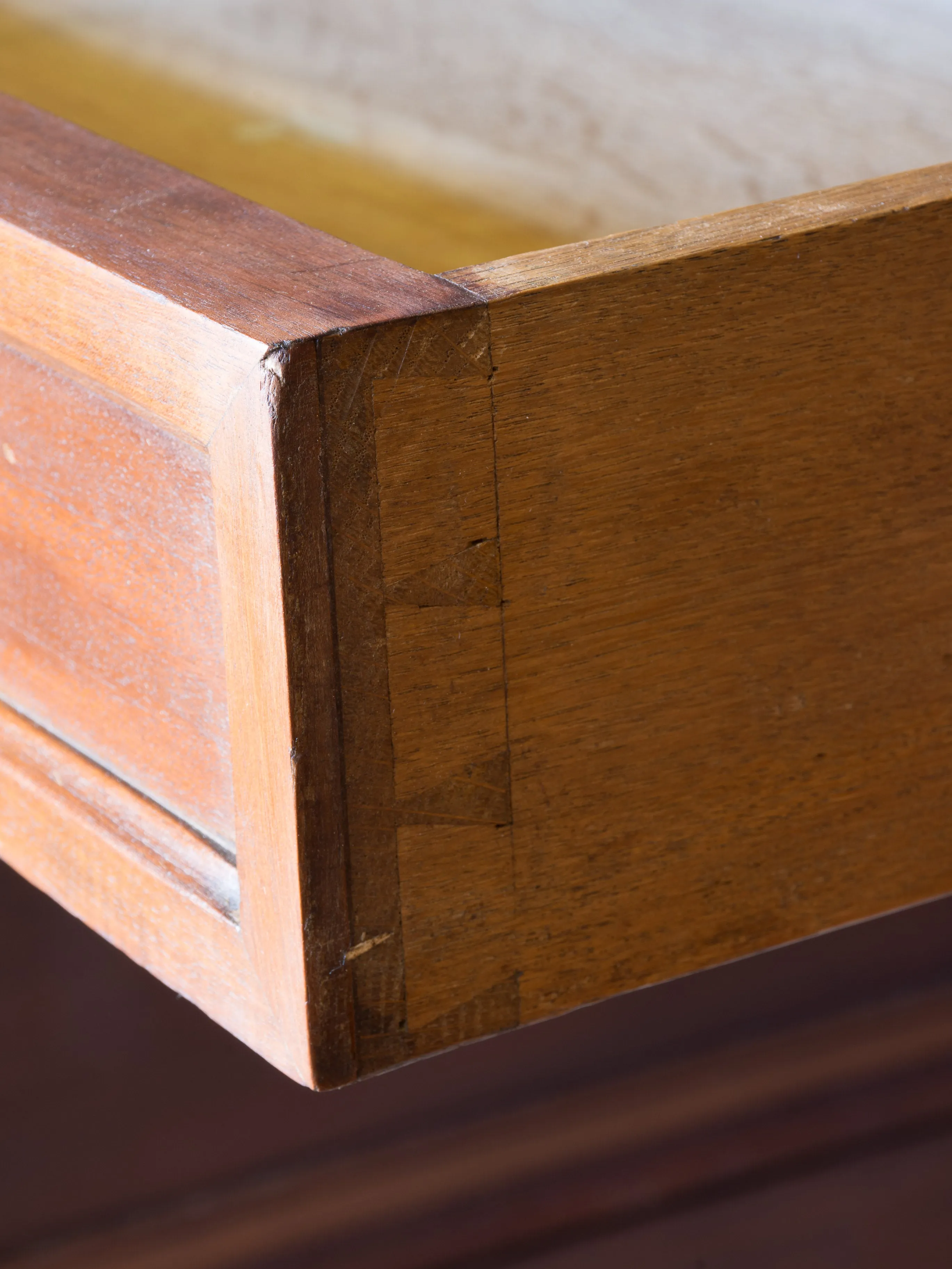 Late 19th century blonde mahogany Notary's desk with leather top