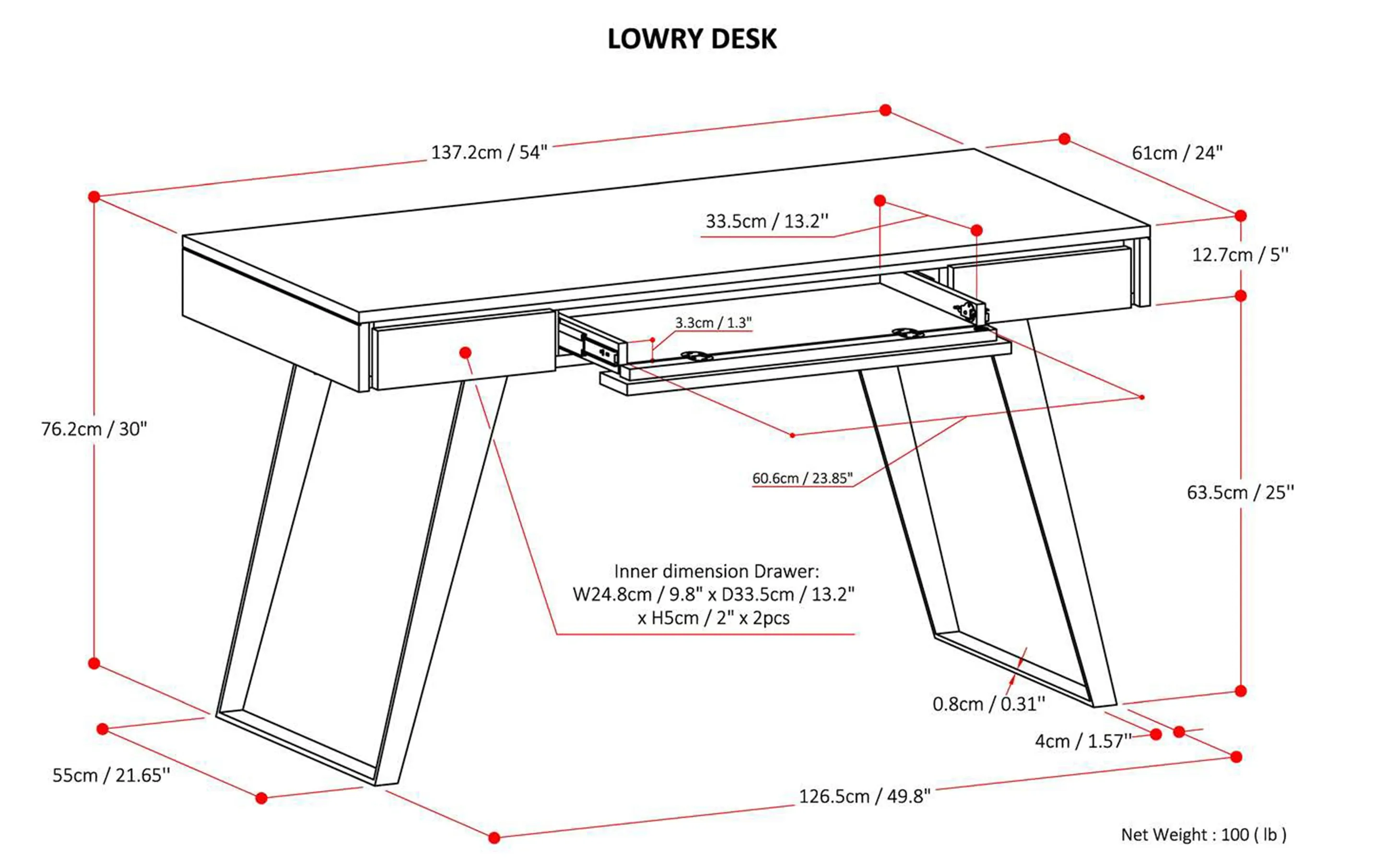 Lowry Desk in Acacia