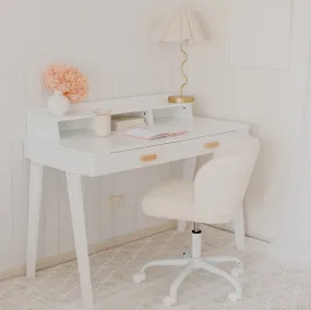 Mason Study Desk & Ivory Boucle Charli Chair Set