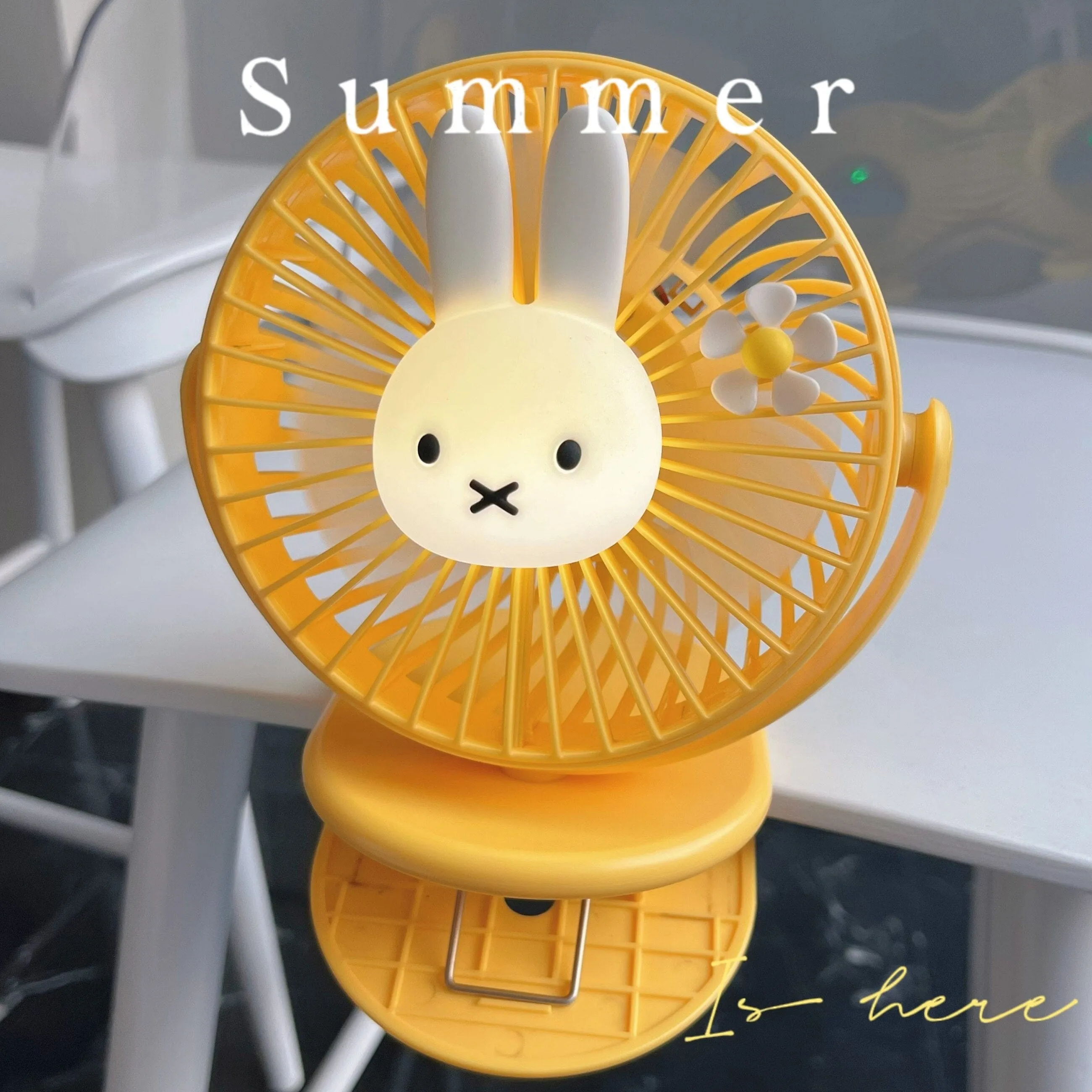 Miffy USB Rechargeable 3D Lamp Clip Fan