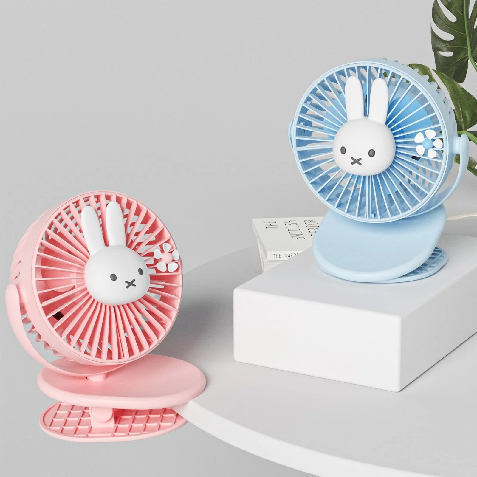 Miffy USB Rechargeable 3D Lamp Clip Fan