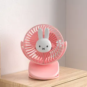 Miffy USB Rechargeable 3D Lamp Clip Fan