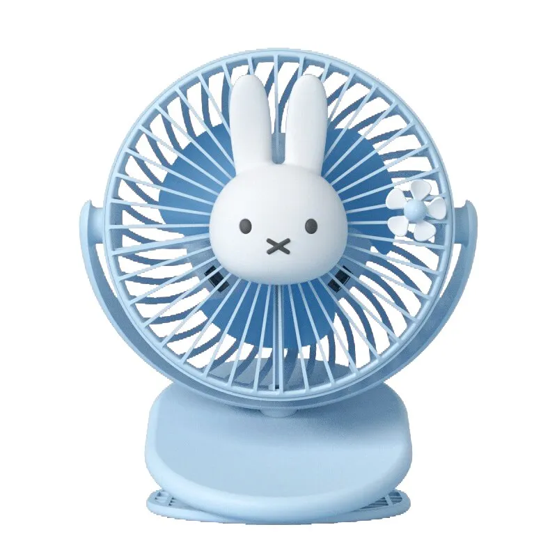 Miffy USB Rechargeable 3D Lamp Clip Fan