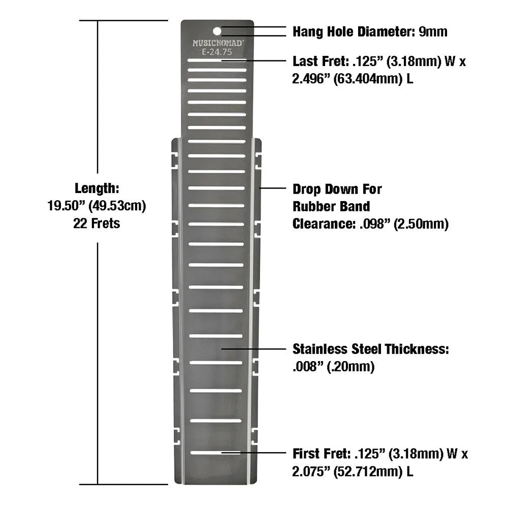 Music Nomad Fret Shield Fretboard Protector Guard for 24.75 Guitar Fret Scale Non-Gibson