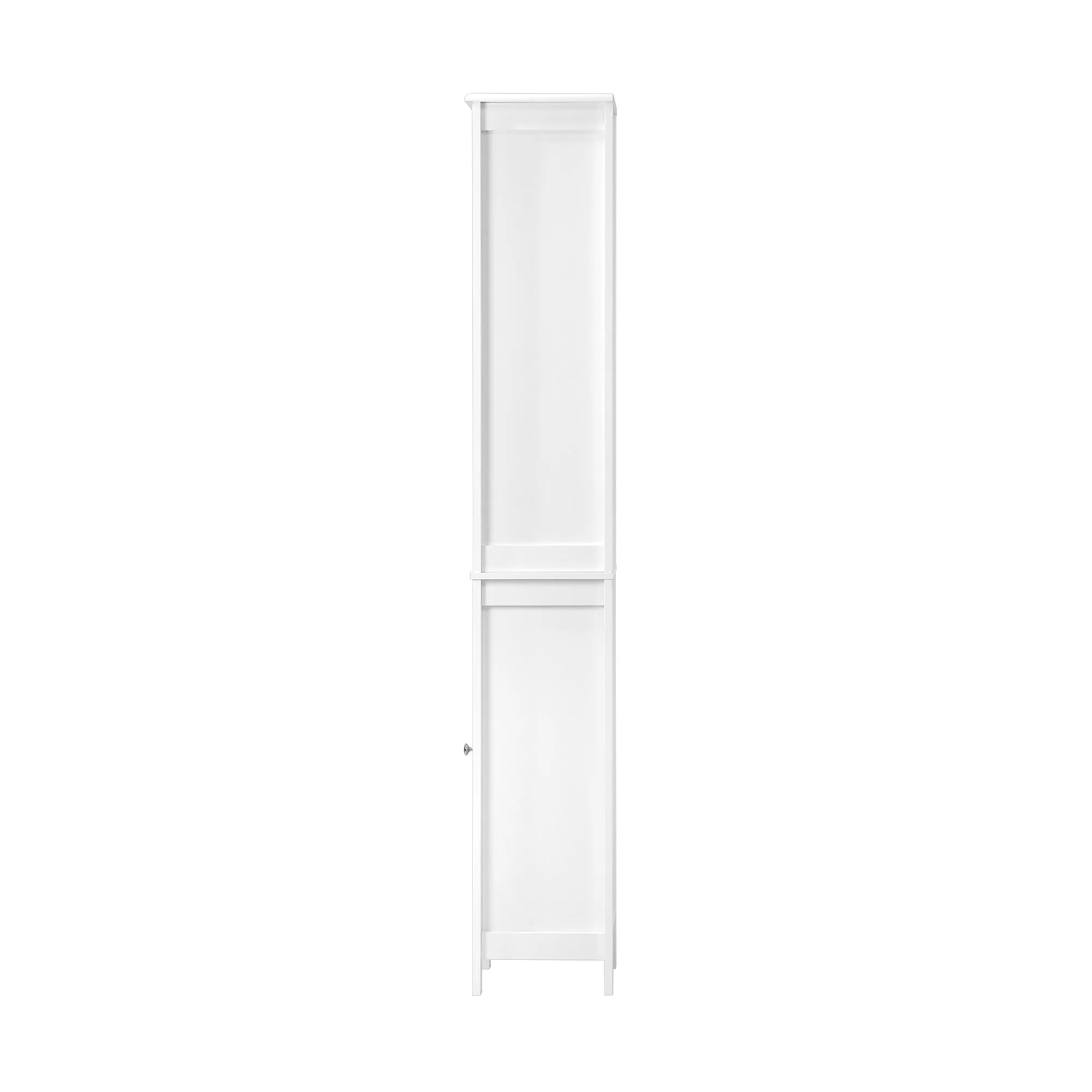 Oikiture Bathroom Cabinet Storage Laundry Tall Slim Cupboard Rattan Door White