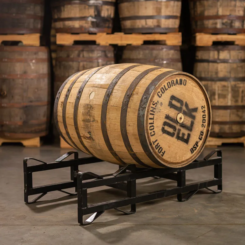 Old Elk Bourbon Barrel With Head & Belly Bungs - Fresh Dumped, Once Used