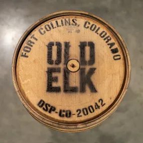 Old Elk Bourbon Barrel With Head & Belly Bungs - Fresh Dumped, Once Used