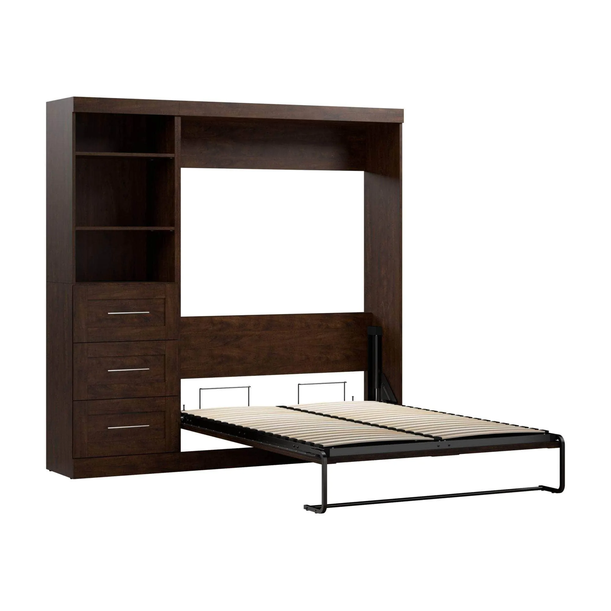 Pur Full Murphy Wall Bed and 1 Storage Unit with Drawers (84”) - Available in 7 Colours