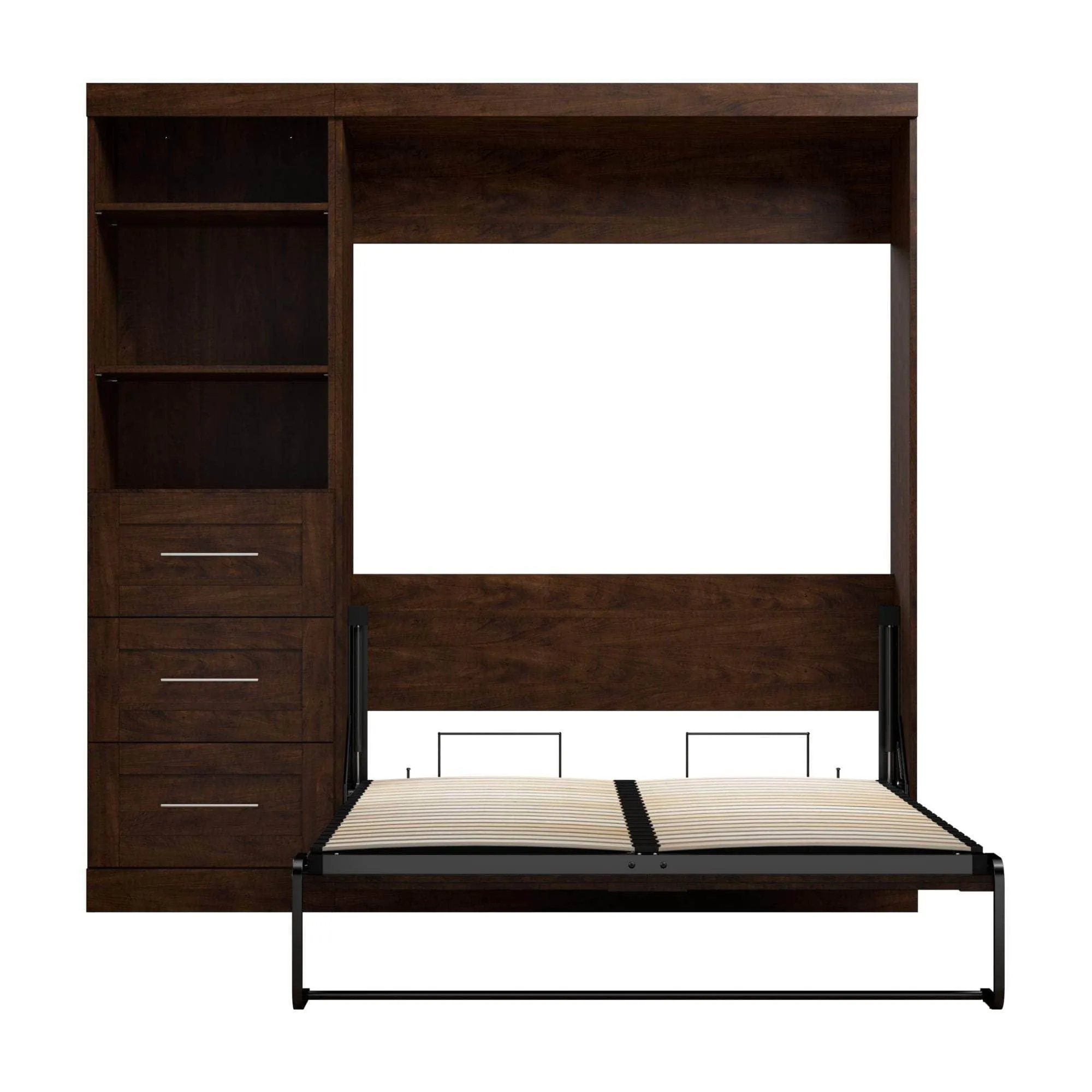 Pur Full Murphy Wall Bed and 1 Storage Unit with Drawers (84”) - Available in 7 Colours