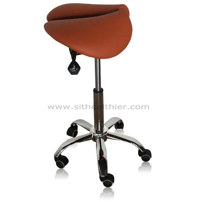 Saddle Style Split Seat Ergonomic Saddle Stool [Brick Orange]