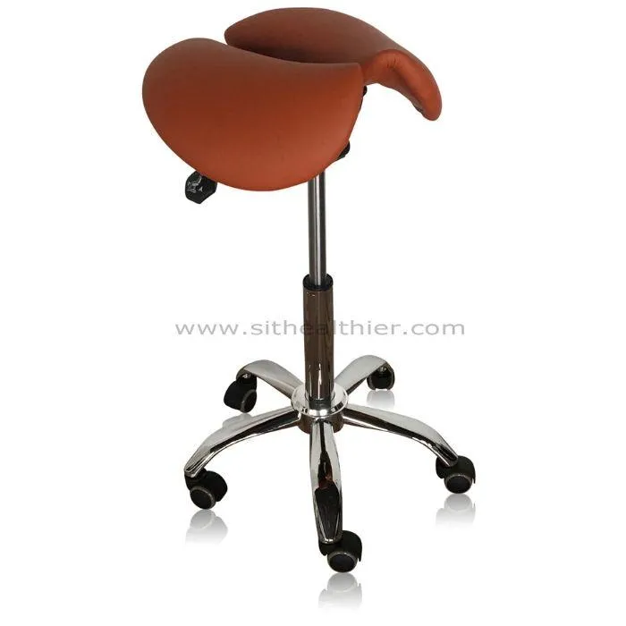 Saddle Style Split Seat Ergonomic Saddle Stool [Brick Orange]