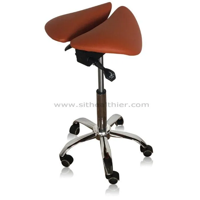 Saddle Style Split Seat Ergonomic Saddle Stool [Brick Orange]