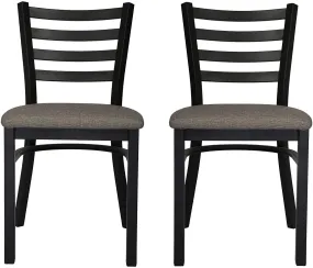 Set of 2 Mid-Century Modern Dining Room Chair with Ergonomic Curved Back Metal Frame Classy Kitchen Side Chair