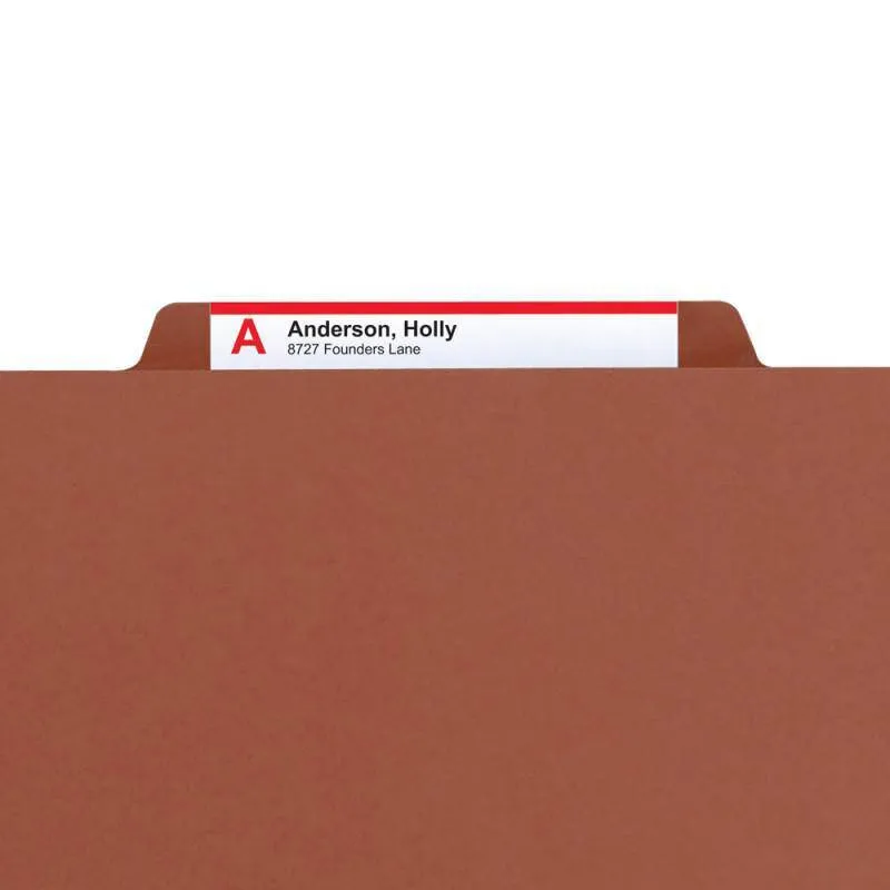 SMEAD 100% RECYCLED PRESSBOARD CLASSIFICATION FOLDER 2" RED