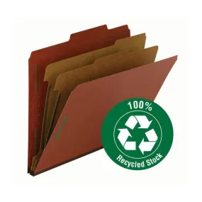 SMEAD 100% RECYCLED PRESSBOARD CLASSIFICATION FOLDER 2" RED