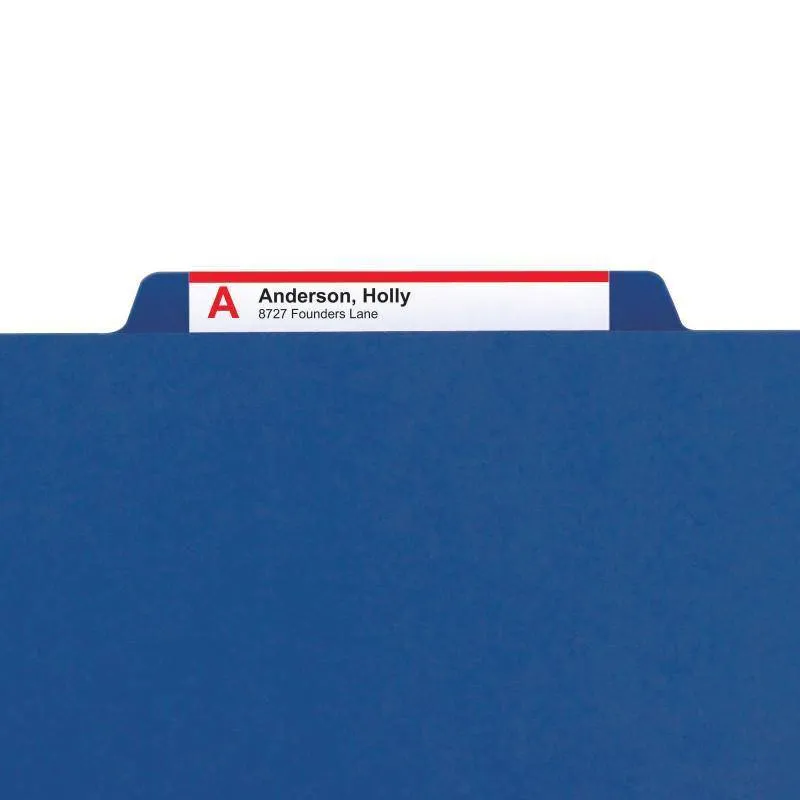 SMEAD PRESSBOARD CLASSIFICATION FILE FOLDER WITH SAFE SHIELD DIVIDERS 2" DARK BLUE