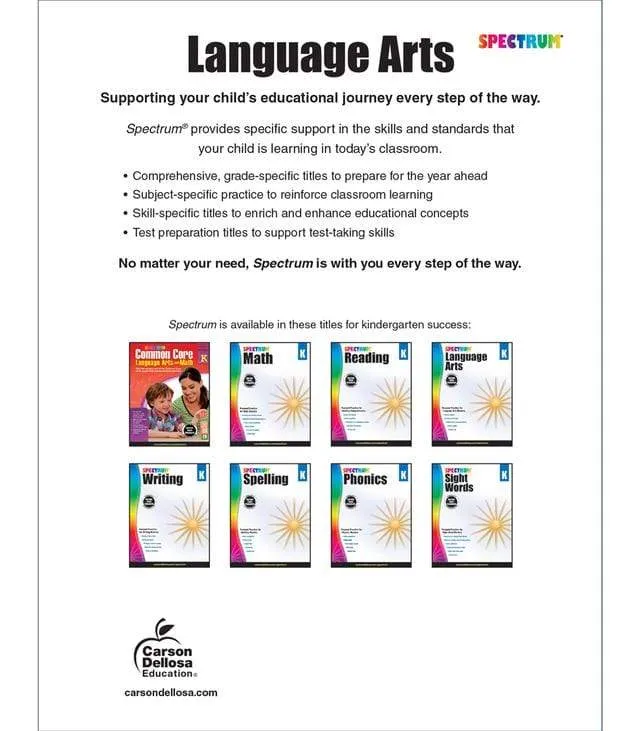 Spectrum Language Arts Kindergarten