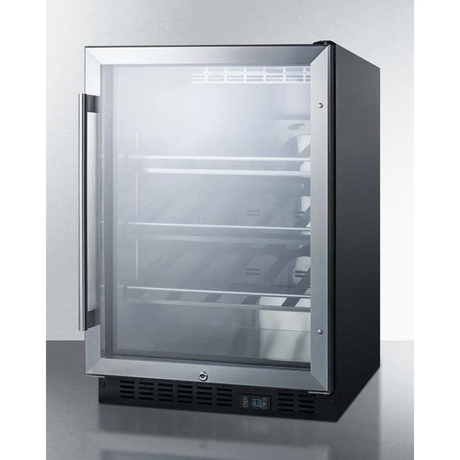 Summit 20 Bottle 24" Wide Single Zone Built-In Commercial Wine Fridge Champagne Fridge SCR610BLCH