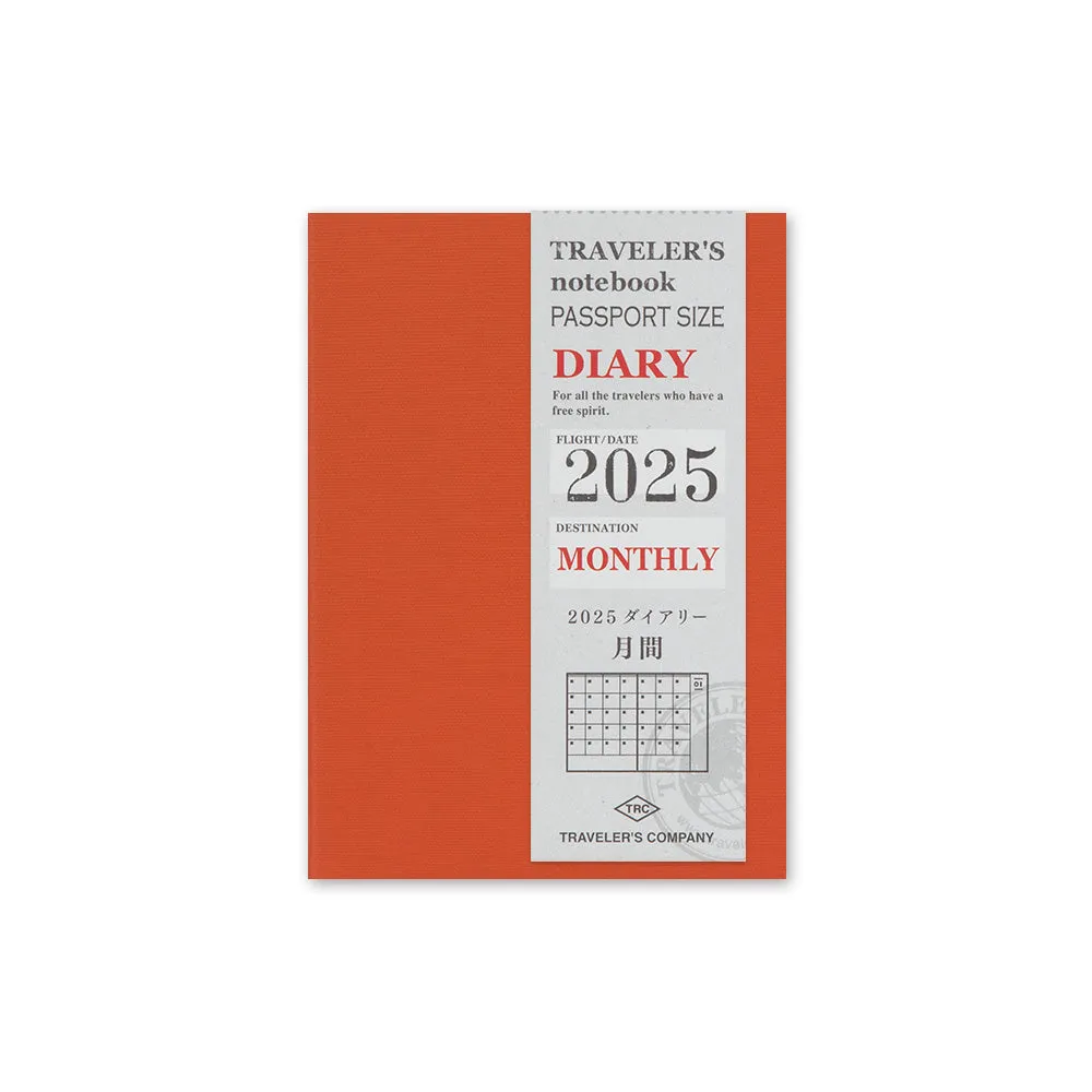 Traveler's Company 2025 - Monthly Diary Refill (Passport)