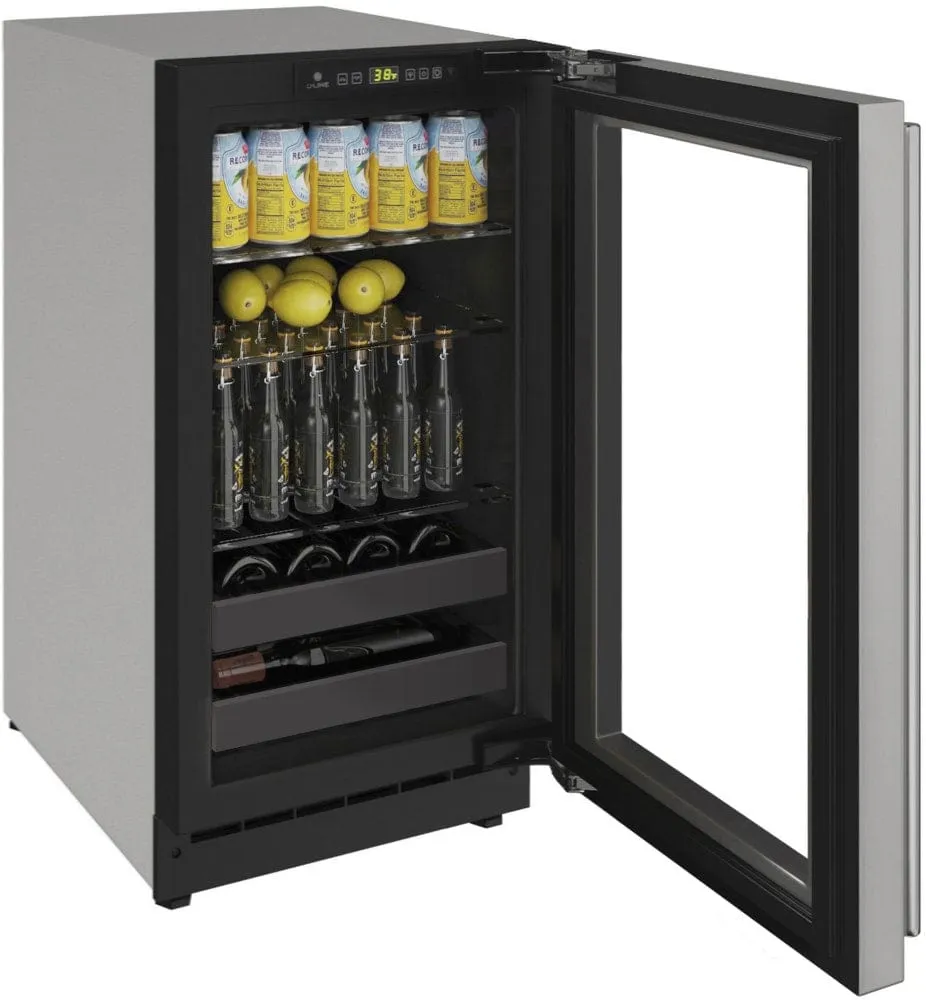 U-Line 18" Reversible Stainless Frame Beverage Center U-2218BEVS-00A