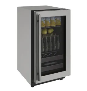 U-Line 18" Reversible Stainless Frame Beverage Center U-2218BEVS-00A