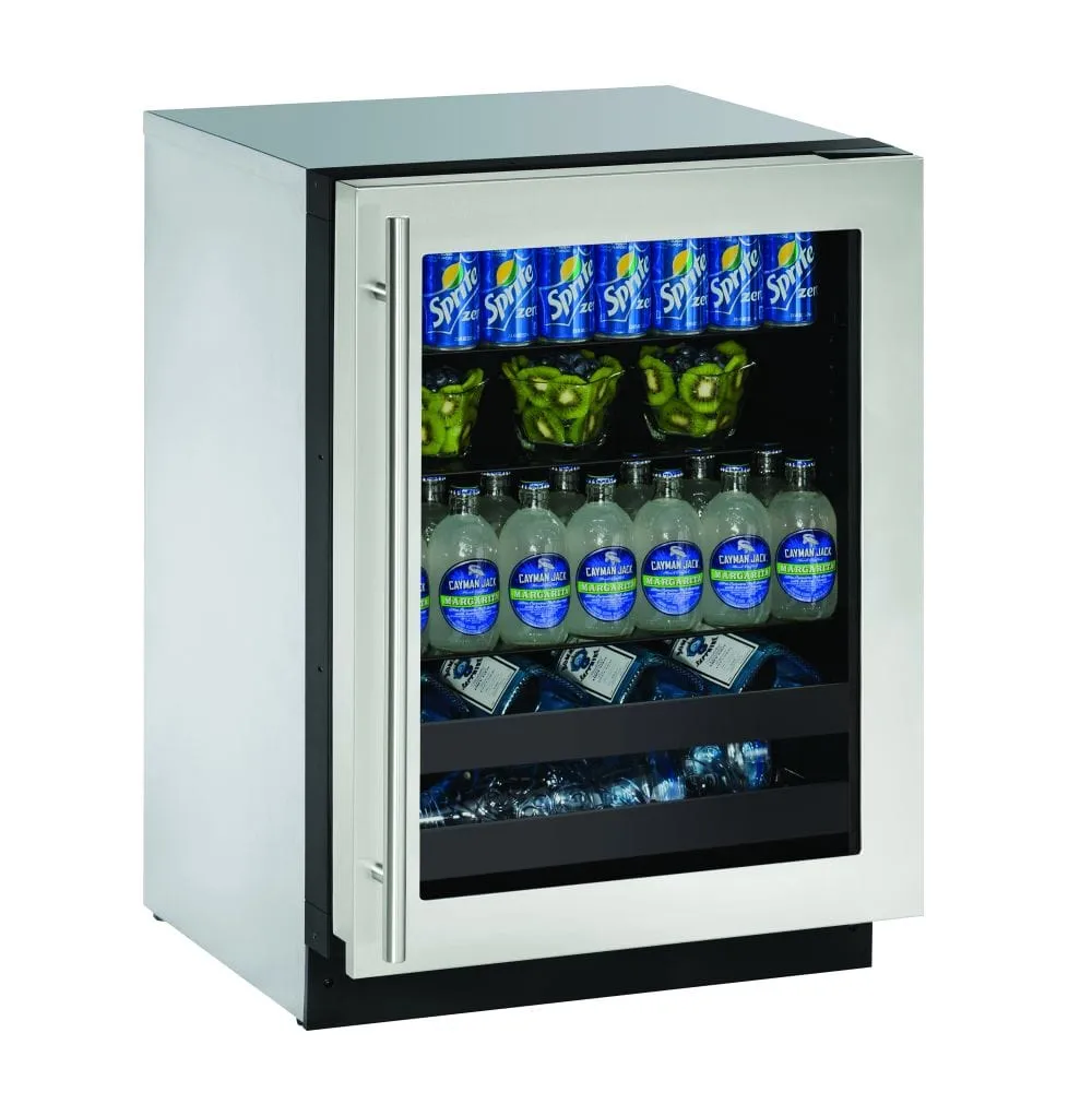 U-Line 24" Stainless Frame Reversible Beverage Center U-2224BEVS-00B